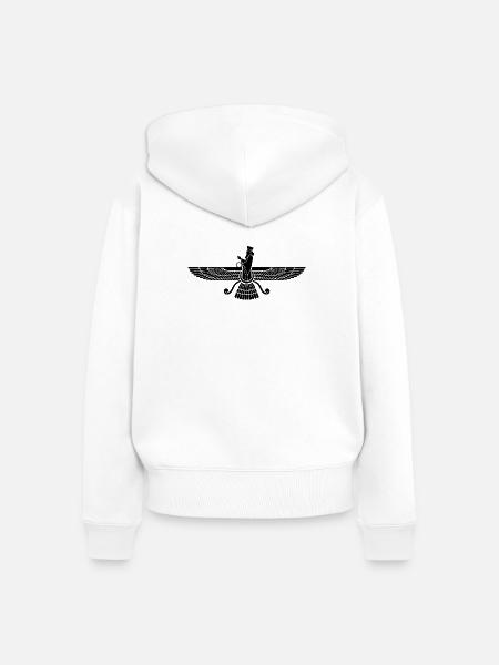 Symbol Zarathustra - Frauen Premium Bio Zip Hoodie - Weiß
