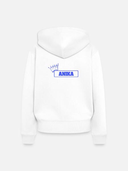 Tochter Anika - Frauen Premium Bio Zip Hoodie - Weiß