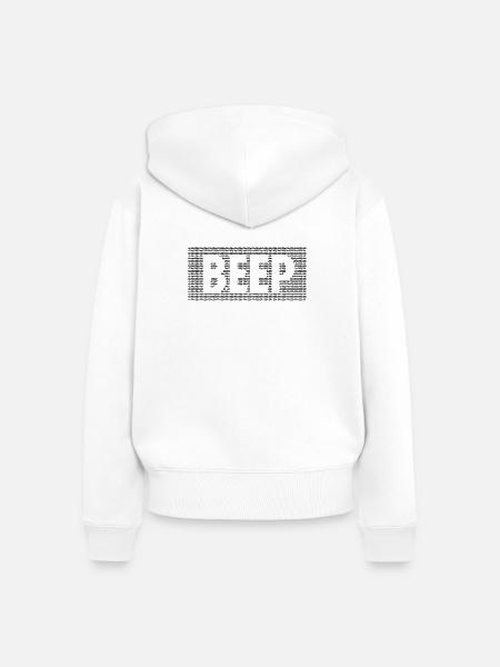 beep, Ascii Art Retro Computing - Frauen Premium Bio Zip Hoodie - Weiß