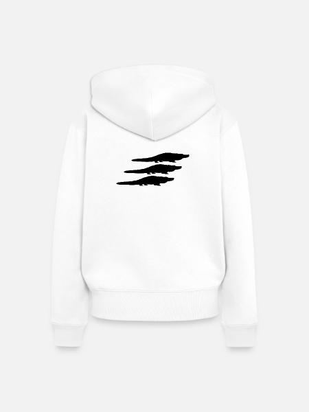 Alligator Silhouetten - Frauen Premium Bio Zip Hoodie - Weiß