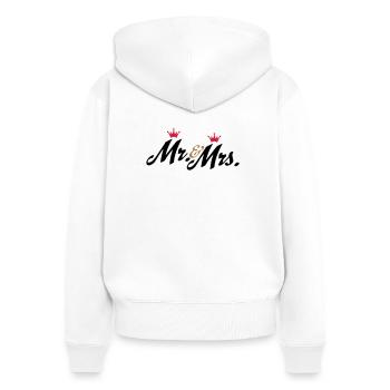 Lustige Geschenke zur Hochzeit, Mr and Mrs - Frauen Premium Bio Zip Hoodie - Weiß - Hinten - AI Model Female 172 light (172cm)