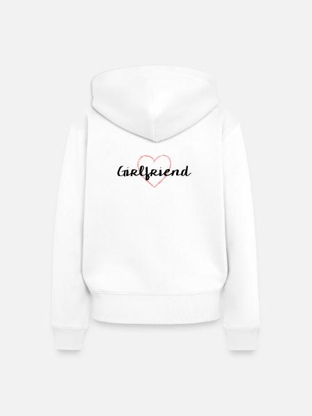 Girlfriend Herz Junggesellenabschied - Frauen Premium Bio Zip Hoodie - Weiß