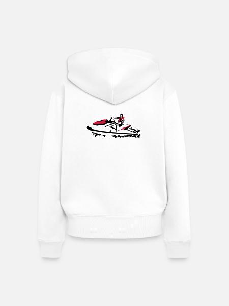 Jetski - Frauen Premium Bio Zip Hoodie - Weiß