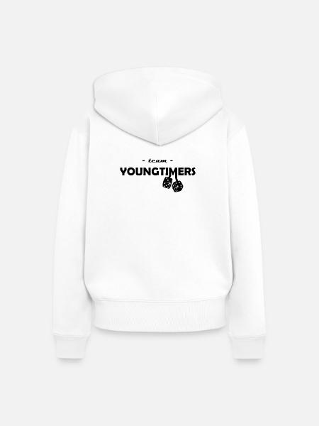 Team YoungTimer - Frauen Premium Bio Zip Hoodie - Weiß