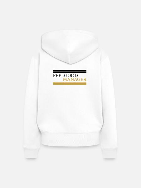 Feelgood manager Design black - Frauen Premium Bio Zip Hoodie - Weiß
