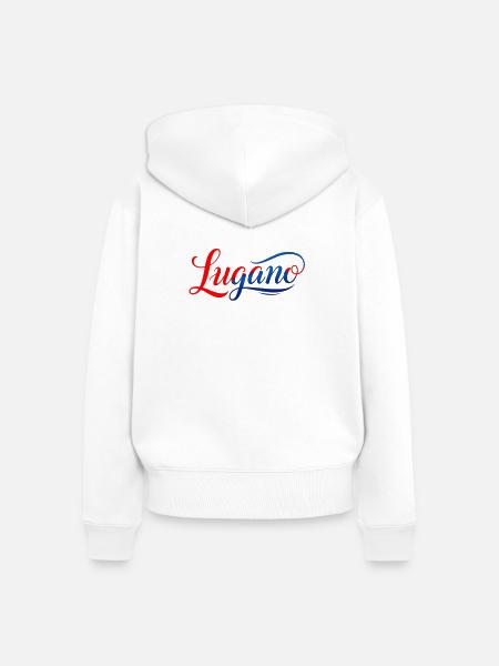 Tolles Lugano Souvenir - Frauen Premium Bio Zip Hoodie - Weiß