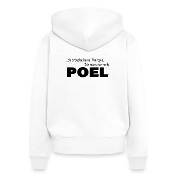 Thérapie POEL - Sweat à capuche zippé Premium bio Femme - blanc - Dos - AI Model Female 172 light (172cm)