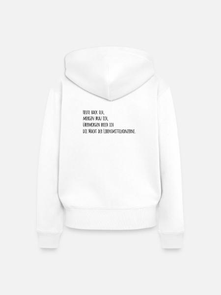 Heute back ich - Frauen Premium Bio Zip Hoodie - Weiß