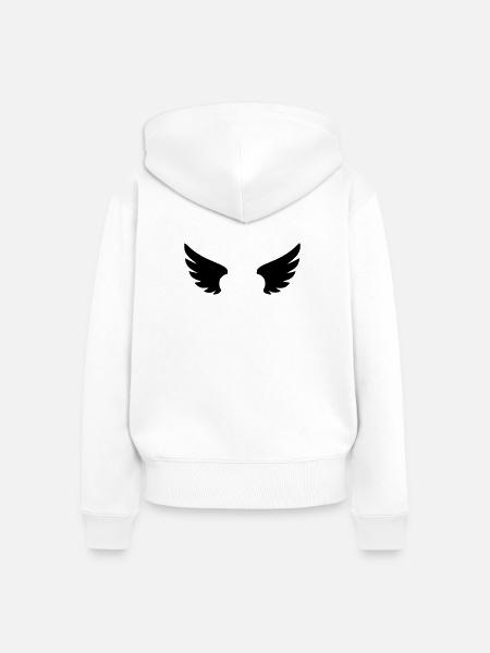 Engel Piktogramm | Schutzengel & Glaube Symbol - Frauen Premium Bio Zip Hoodie - Weiß