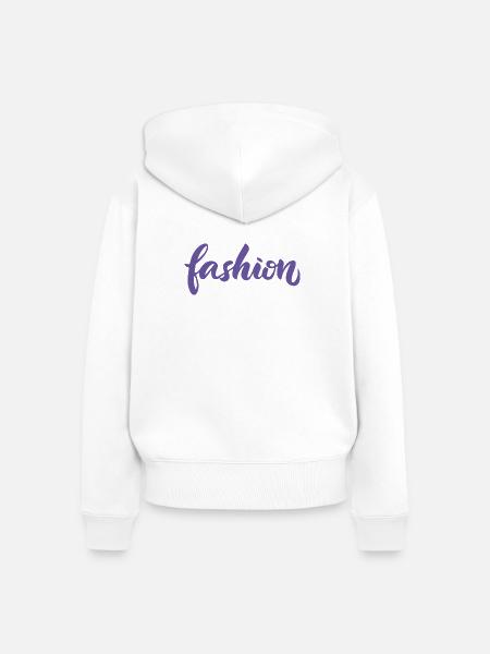 Mode-Violett-Mode-Lettering-Skript-Trend - Frauen Premium Bio Zip Hoodie - Weiß