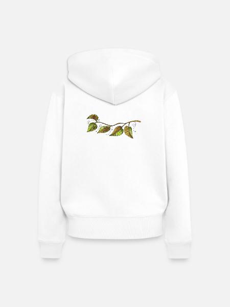 Blätter - Frauen Premium Bio Zip Hoodie - Weiß