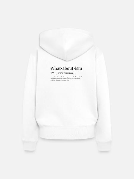 Whataboutism - Frauen Premium Bio Zip Hoodie - Weiß