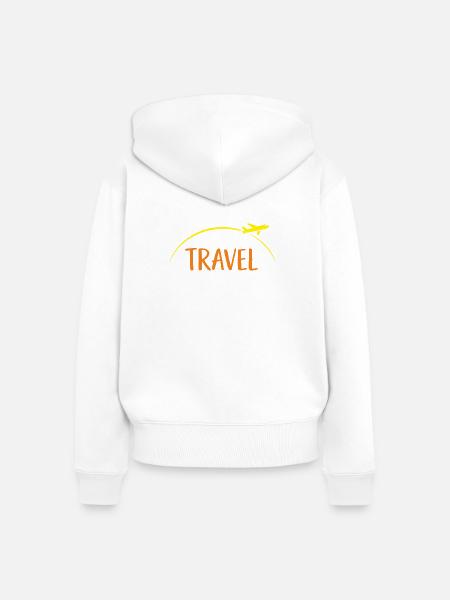 Travel - Frauen Premium Bio Zip Hoodie - Weiß