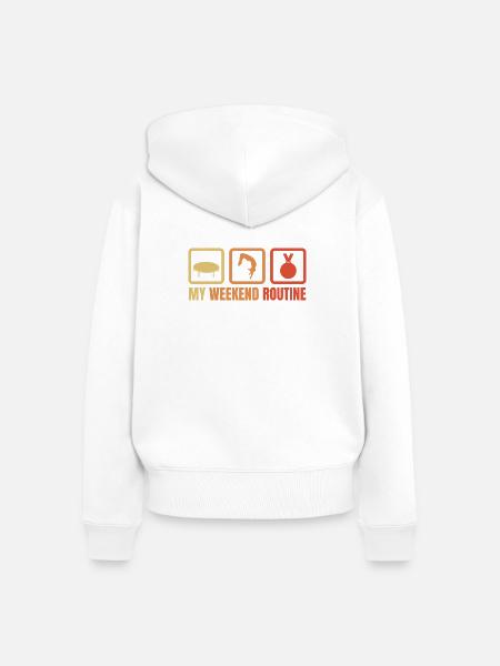 Meine Wochenend Routine - Frauen Premium Bio Zip Hoodie - Weiß