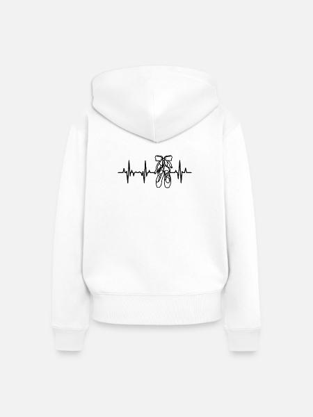 Ballettschuhe Herzschlag - Frauen Premium Bio Zip Hoodie - Weiß