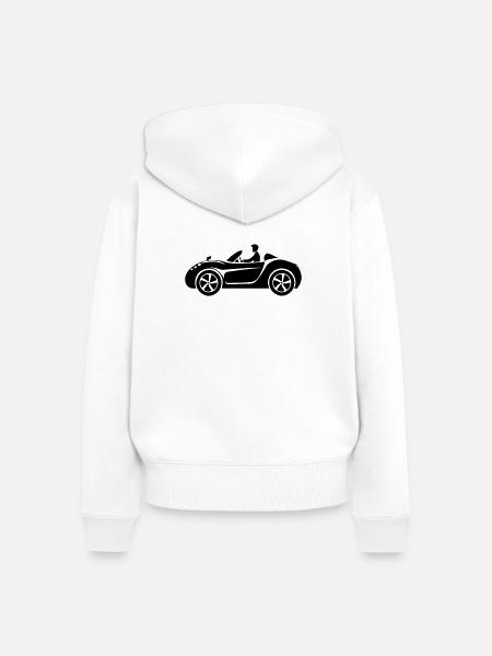 Cabrio Auto - Frauen Premium Bio Zip Hoodie - Weiß