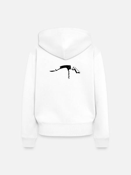 Kellnermesser - Frauen Premium Bio Zip Hoodie - Weiß