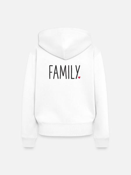 Family mit Herz - Frauen Premium Bio Zip Hoodie - Weiß