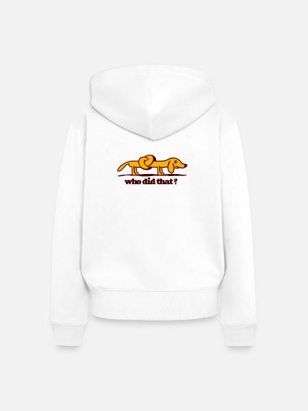 angry doggy - Frauen Premium Bio Zip Hoodie - Weiß