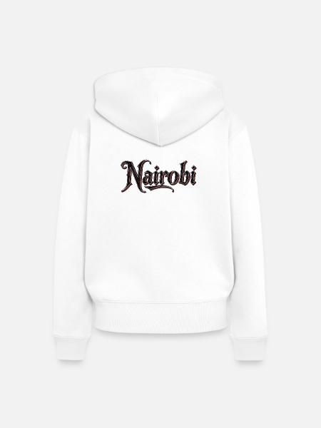 Naïrobi Stadtname im Gothic-Stil - Frauen Premium Bio Zip Hoodie - Weiß