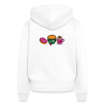 OGRE_TIME - Frauen Premium Bio Zip Hoodie - Weiß - Hinten - AI Model Female 172 light (172cm)