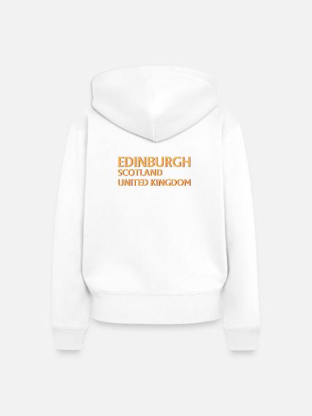 Edinburgh – Schottland Textdesign - Frauen Premium Bio Zip Hoodie - Weiß
