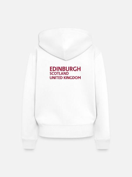 Edinburgh – Schottland Textdesign - Frauen Premium Bio Zip Hoodie - Weiß