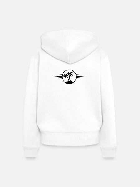 Insel Palmen Symbol - Frauen Premium Bio Zip Hoodie - Weiß