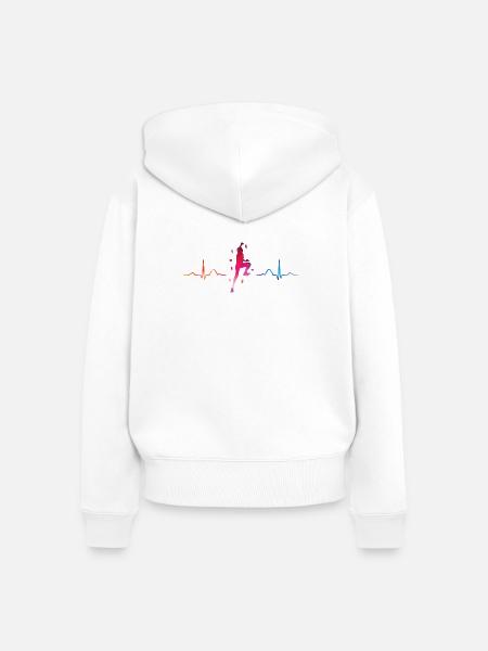 Boulderer Herzschlag Boulder Bouldern - Frauen Premium Bio Zip Hoodie - Weiß