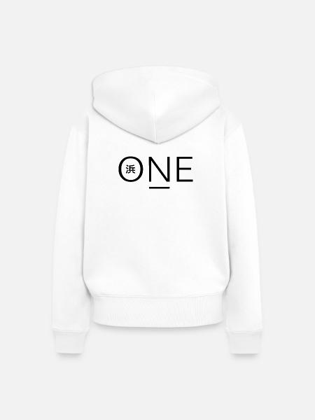 ONE-Logo - Frauen Premium Bio Zip Hoodie - Weiß