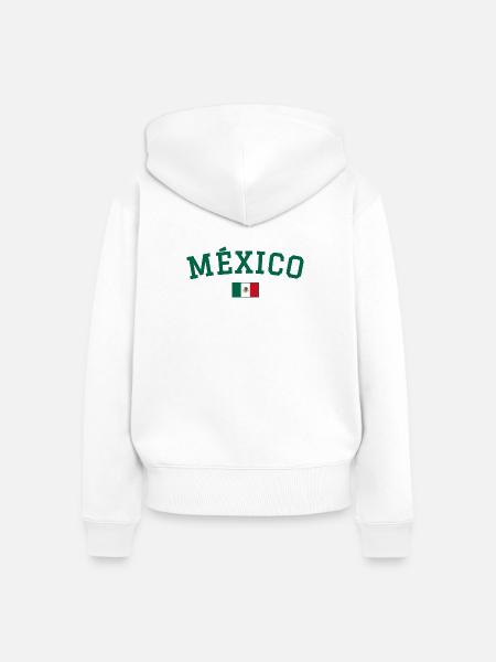 Mexiko Flagge Design Grün - Frauen Premium Bio Zip Hoodie - Weiß