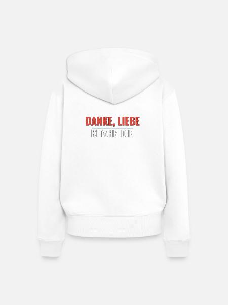 Danke, liebe Kitaheldin – Abschieds‑Shirt Geschenk - Frauen Premium Bio Zip Hoodie - Weiß