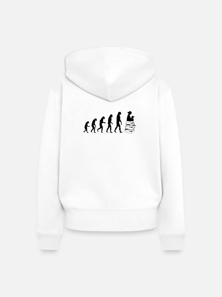 Read Evolution - Frauen Premium Bio Zip Hoodie - Weiß