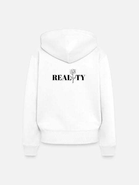 Cooles Design, Realität. - Frauen Premium Bio Zip Hoodie - Weiß