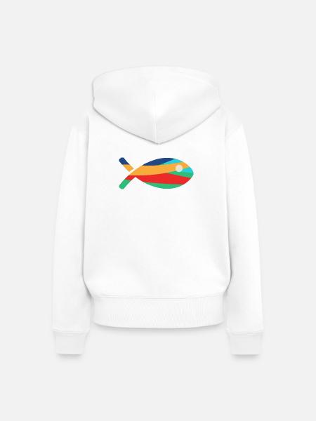 FISCH. - Frauen Premium Bio Zip Hoodie - Weiß