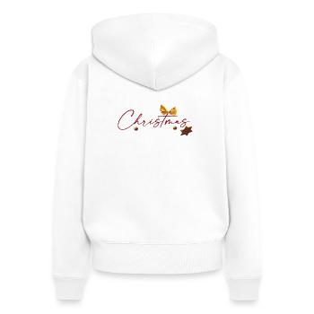 La magie de Noël - Sweat à capuche zippé Premium bio Femme - blanc - Dos - AI Model Female 172 light (172cm)