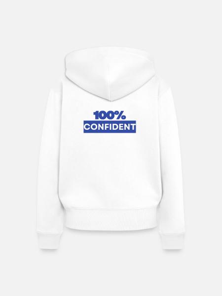 100% zuversichtlich - Frauen Premium Bio Zip Hoodie - Weiß