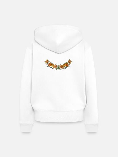 Blumenranke - Frauen Premium Bio Zip Hoodie - Weiß