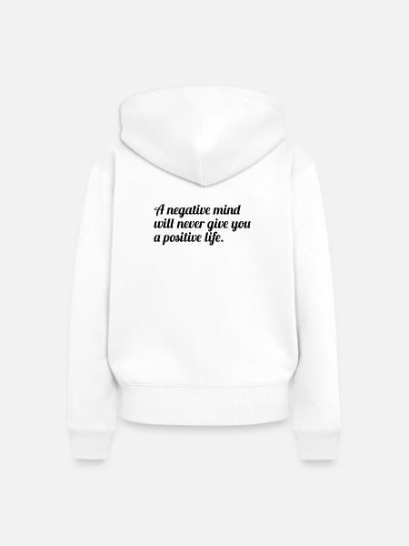 Motivierender Spruch Englisch  - Frauen Premium Bio Zip Hoodie - Weiß