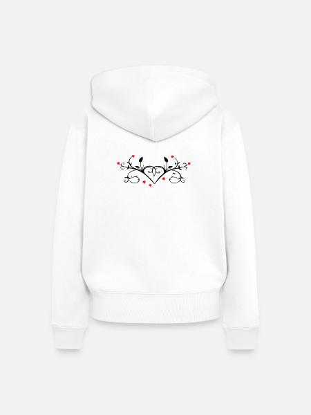 Ornament mit Herzchen - Frauen Premium Bio Zip Hoodie - Weiß