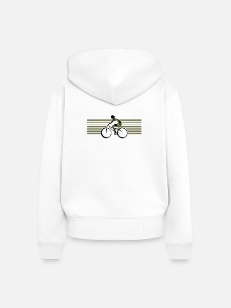 Radfahrer - Frauen Premium Bio Zip Hoodie - Weiß