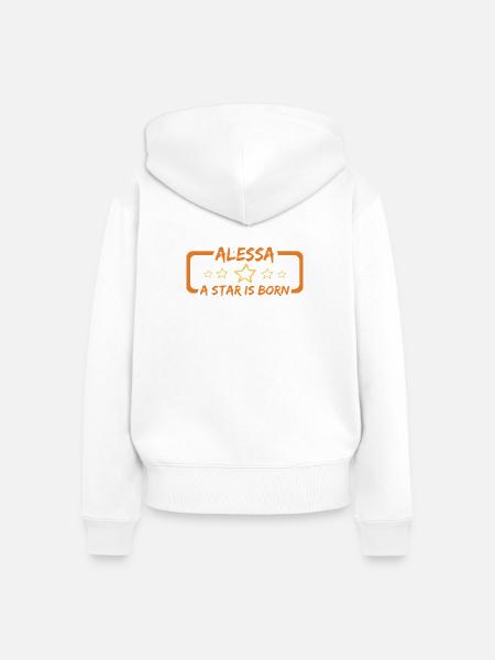 Geschenk Alessa - Frauen Premium Bio Zip Hoodie - Weiß
