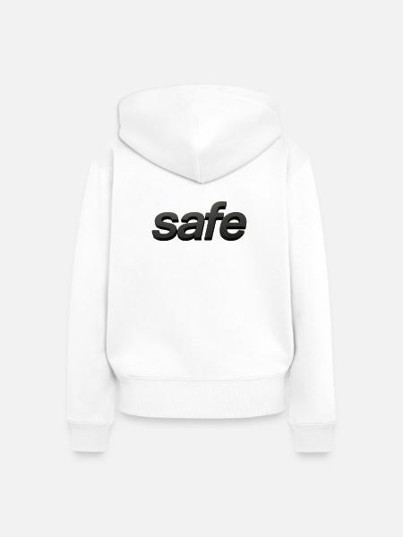 Sicherheits 3D Schriftdesign - Frauen Premium Bio Zip Hoodie - Weiß