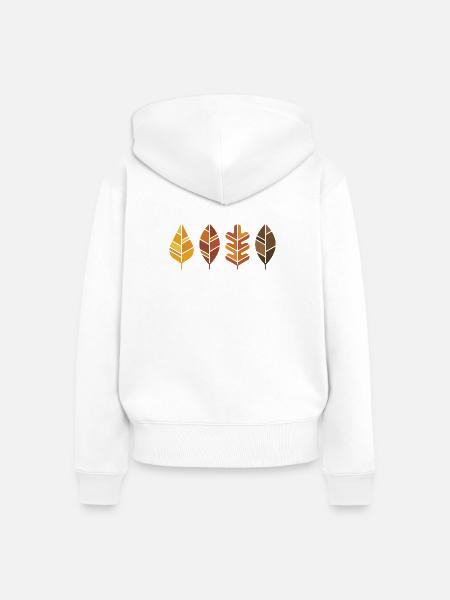 Geometrische Herbstlaub-Motive - Frauen Premium Bio Zip Hoodie - Weiß