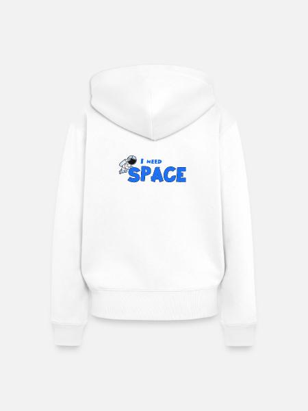 Ich brauche Platz - Frauen Premium Bio Zip Hoodie - Weiß