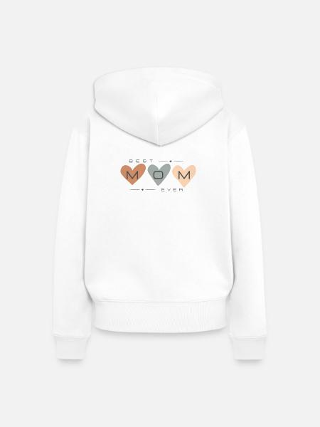 best mom ever - Frauen Premium Bio Zip Hoodie - Weiß