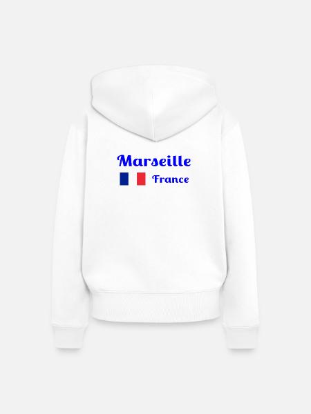 Marseille Frankreich - Stilvolle Drucke - Frauen Premium Bio Zip Hoodie - Weiß