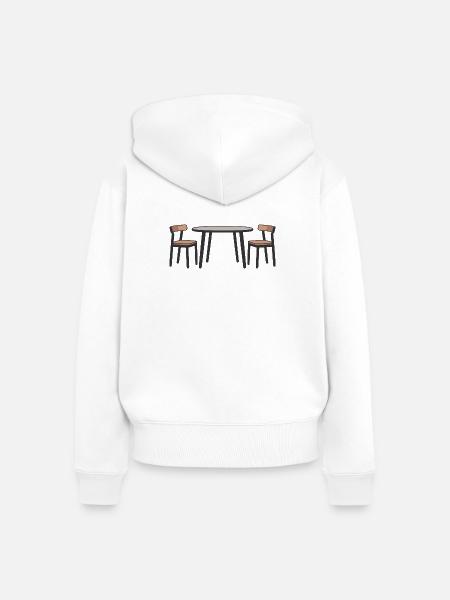 Zeitgenössische Esszimmergarnitur Illustration - Frauen Premium Bio Zip Hoodie - Weiß