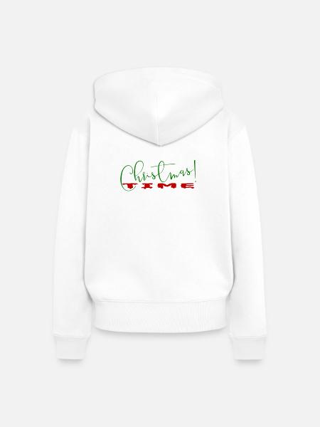 Christmas Time - Frauen Premium Bio Zip Hoodie - Weiß