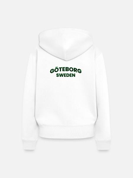 Göteborg in grüner Silhouette - Frauen Premium Bio Zip Hoodie - Weiß